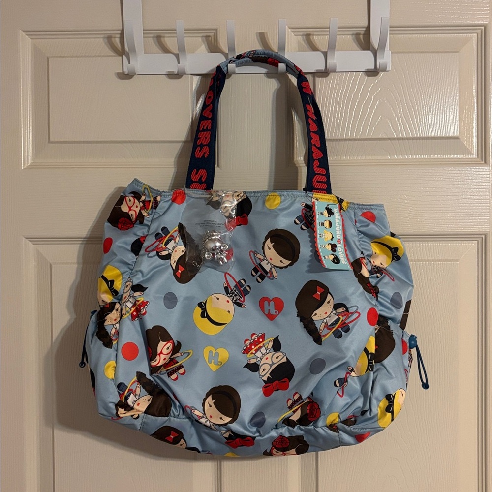 Harajuku Lovers LOLLIPOP 50s GIRLS blue Tote Bag Purse lightweight roomy